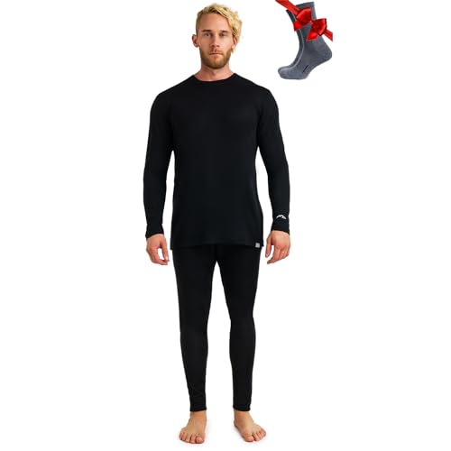 Merino.tech 100% Merino Unterwäsche Herren Set - Leicht...