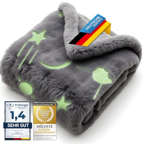 Feluna® Kuscheldecke mit leuchtenden Sternen zum...