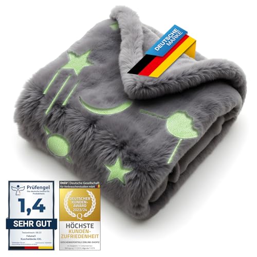 Feluna® Kuscheldecke mit leuchtenden Sternen zum...