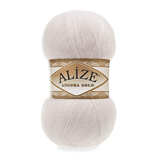 5 x 100 g Alize Angora Gold Strickwolle mit 20% Wolle, 500...