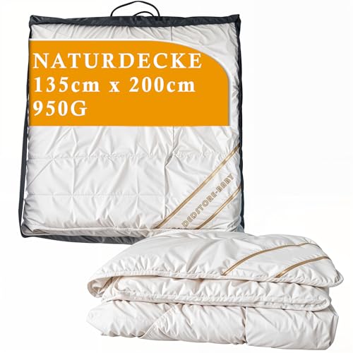 Alpaka Wolle Decke Steppbett Natur 135x200 100% 950g...