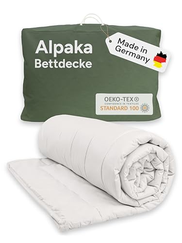 Alpaka Bettdecke 135x200 cm - Alpaka Decke für erholsamen...