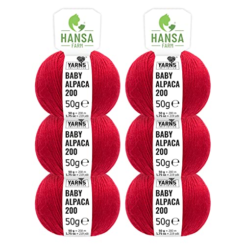 HANSA-FARM | 100% Baby Alpakawolle in 50+ Farben (kratzfrei)...